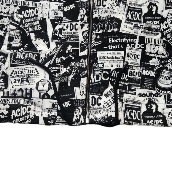 DIAMOND Supply Co. X AC/DC  World Tour Black White Men's All Over Print Jacket - Picture 6 of 16